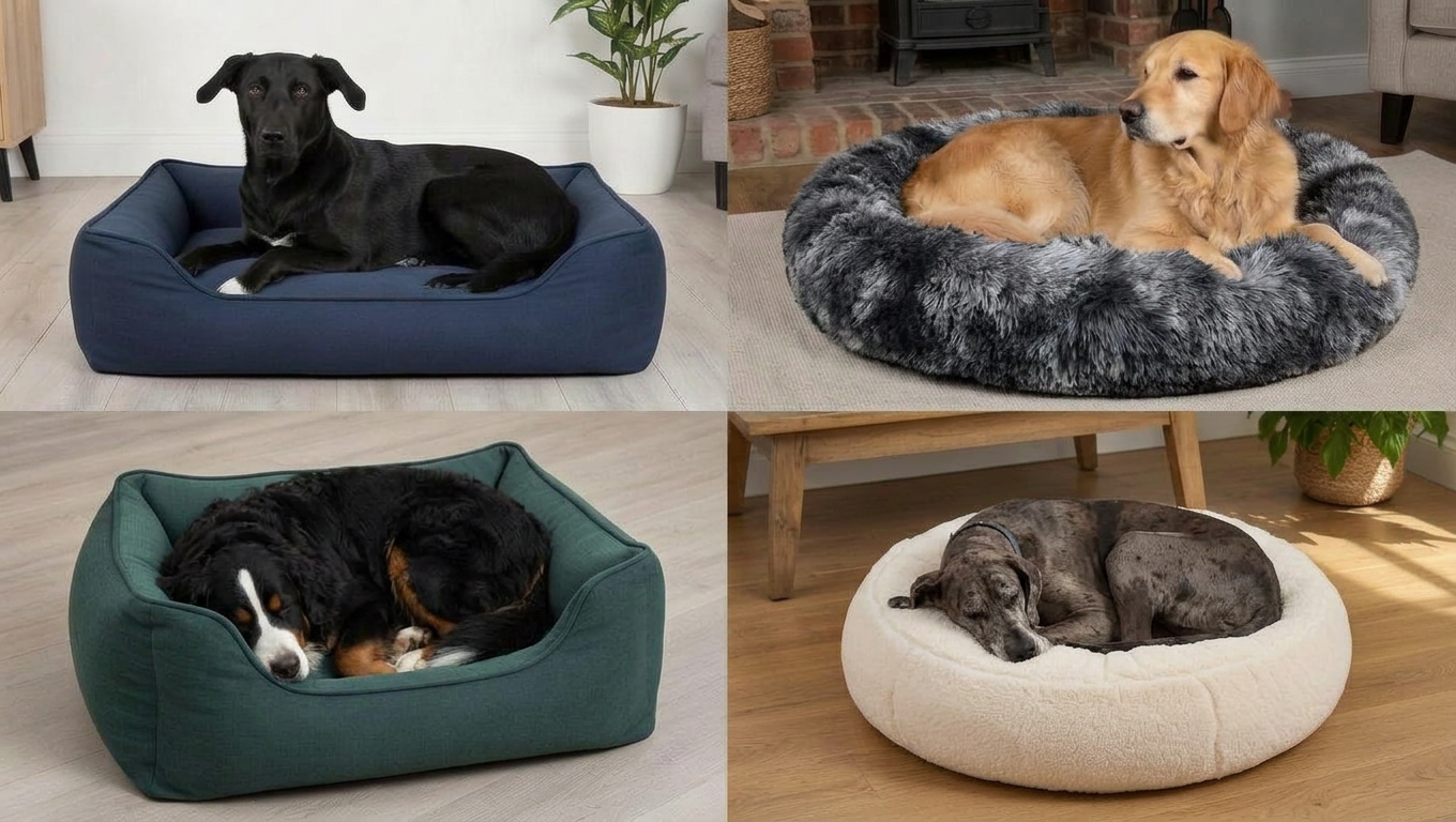 Dog resting on an orthopedic dog bed